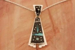 New Design! Calvin Begay Night Sky Sterling Silver Pendant Free Sterling Silver Pendant